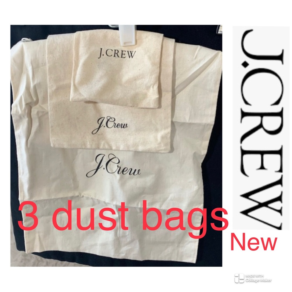 2/$25 bundle JCREW 3 Dust Bags, mini, small & medium canvas drawstring bags.
